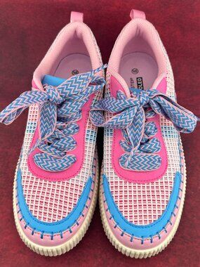 LUCKY STEP "AIR COOLED" WOMEN S SNEAKERS DUNK - FUCHSIA MULTI STYLE SIZE 9.5